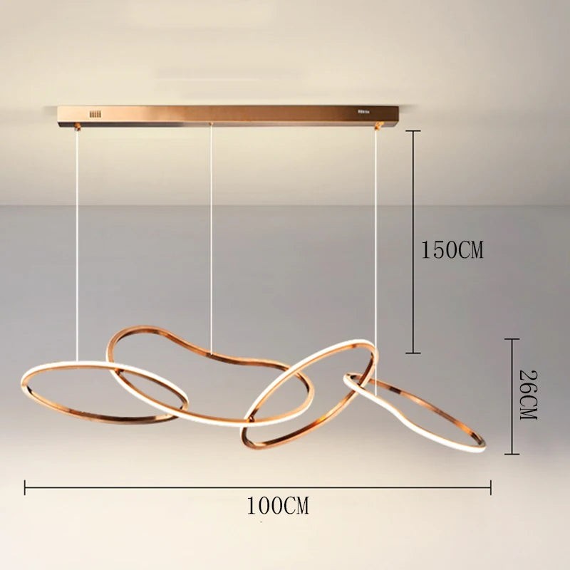 Grande Suspension à Anneaux LED Dimmable – Modèle Orbina (DIMOREE)