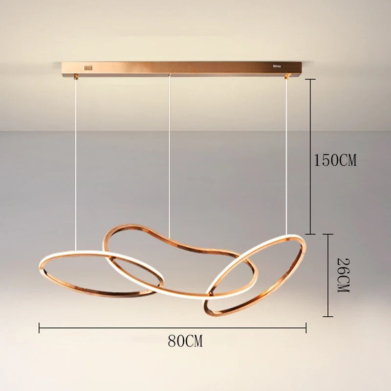 Grande Suspension à Anneaux LED Dimmable – Modèle Orbina (DIMOREE)