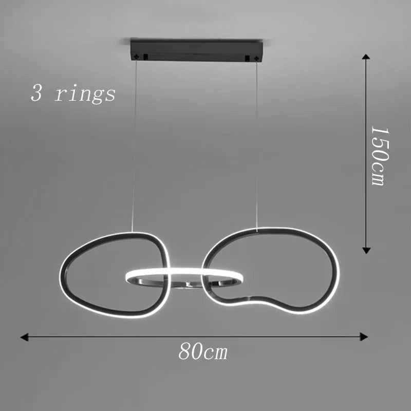Grande Suspension à Anneaux LED Dimmable – Modèle Orbina (DIMOREE)