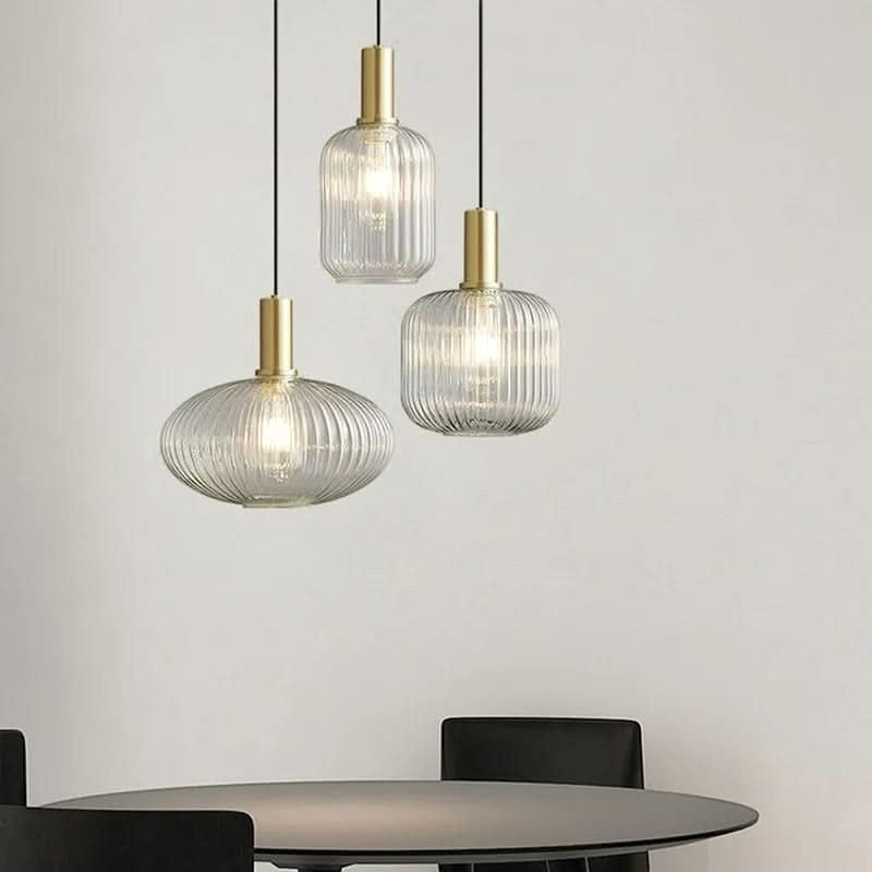 Suspension en Verre Teinté et Métal Doré – Modèle Oria (DIMOREE)
