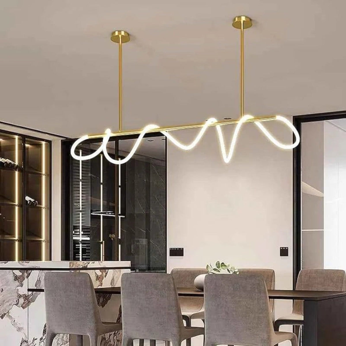Grande Suspension Nordique en Acier Brossé – Modèle Cosmos (DIMOREE)