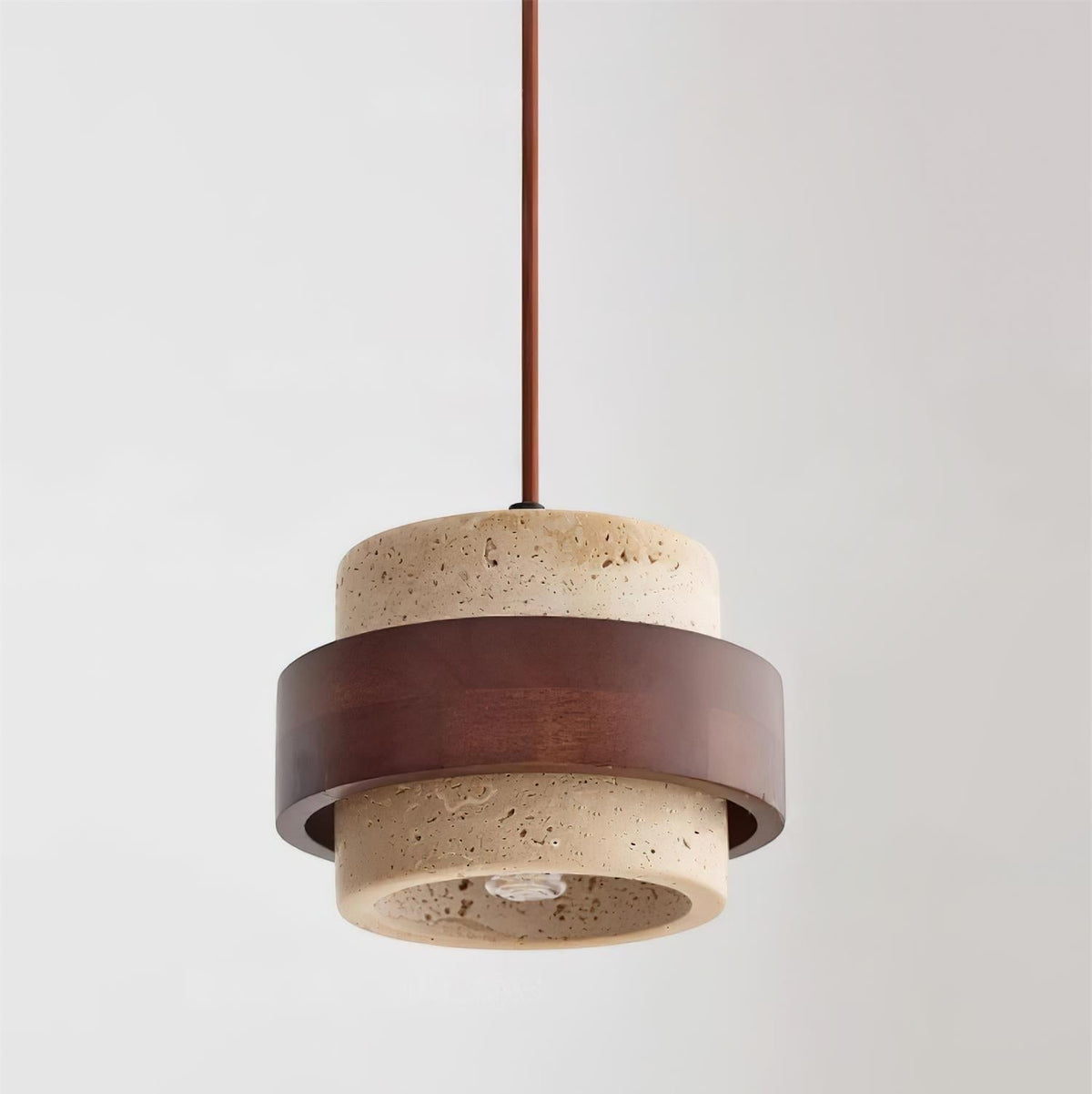 Suspension en Travertin et Bois de Noyer – Modèle Pietrina (DIMOREE)