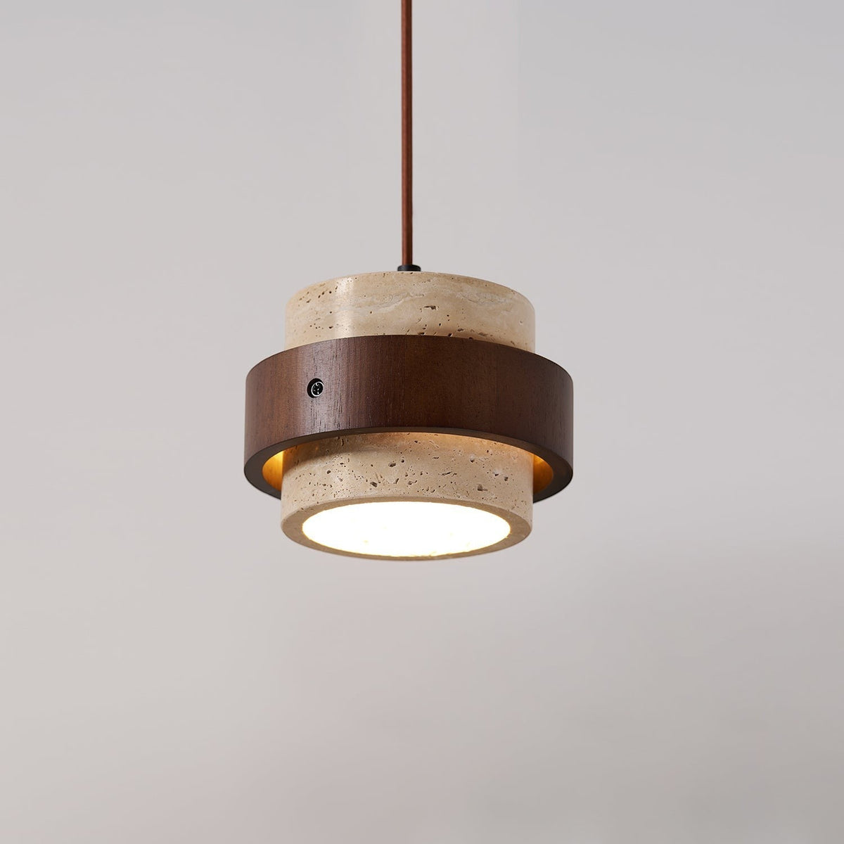 Suspension en Travertin et Bois de Noyer – Modèle Pietrina (DIMOREE)