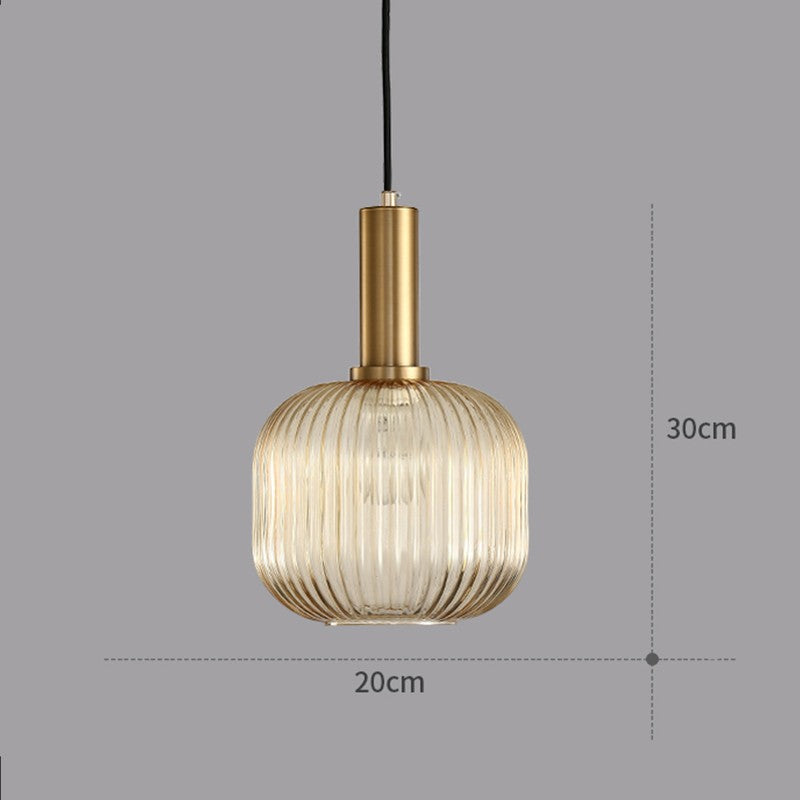 Suspension en Verre Teinté et Métal Doré – Modèle Oria (DIMOREE)