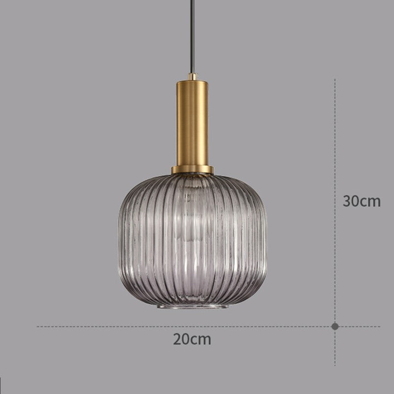 Suspension en Verre Teinté et Métal Doré – Modèle Oria (DIMOREE)