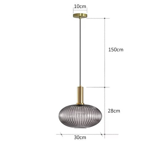 Oria — Suspension en verre teinté et métal doré