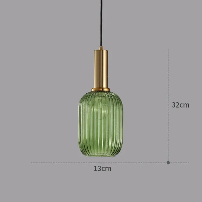Suspension en Verre Teinté et Métal Doré – Modèle Oria (DIMOREE)