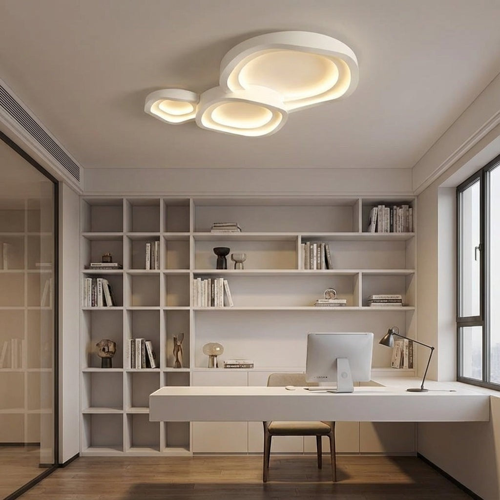 Plafonnier Minimaliste Blanc pour Salon – Modèle Bergen (DIMOREE)