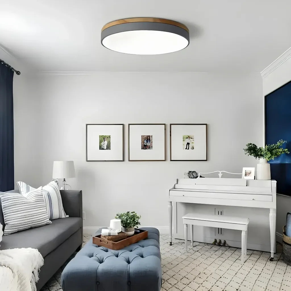 Askel — Plafonnier LED scandinave bois et métal