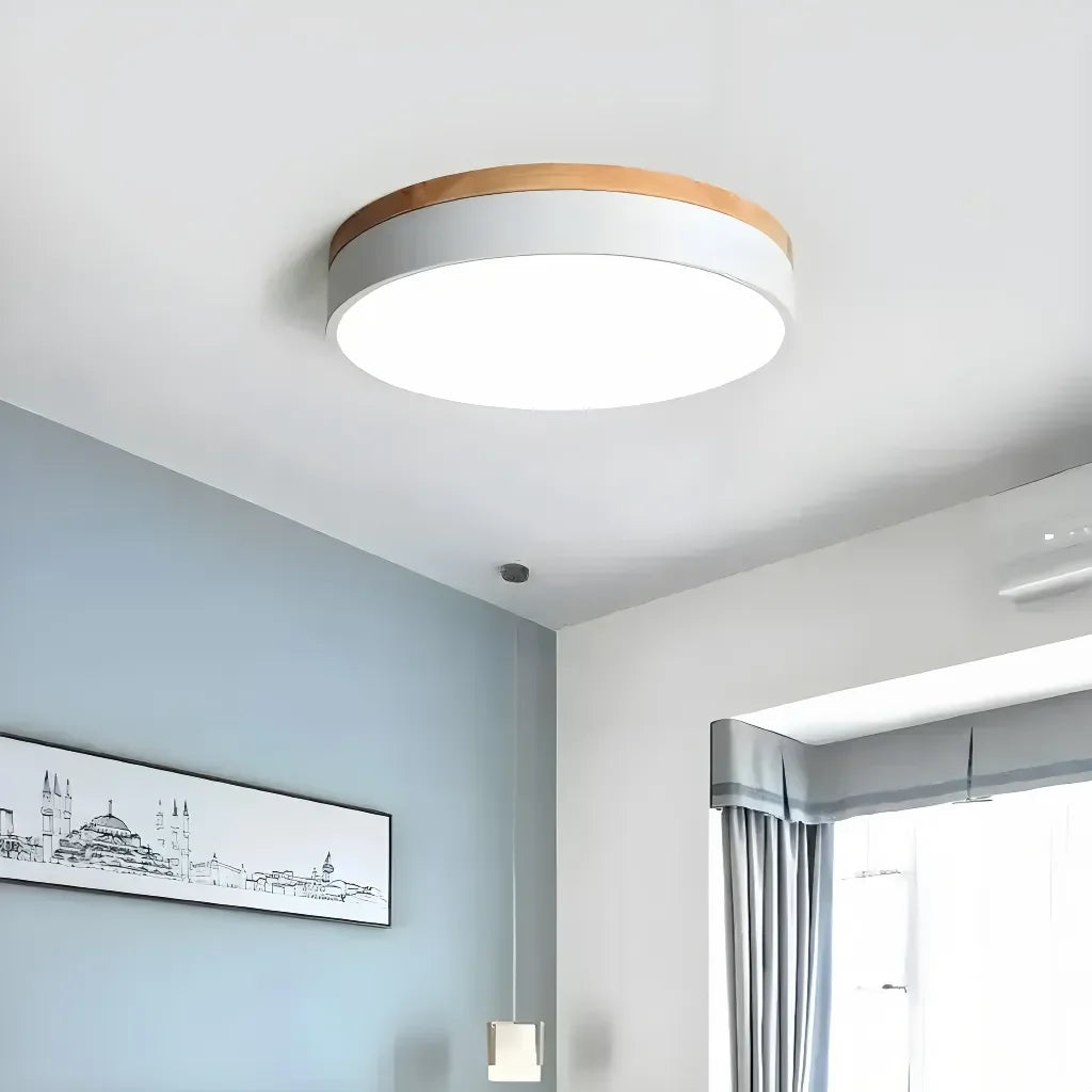 Askel — Plafonnier LED scandinave bois et métal