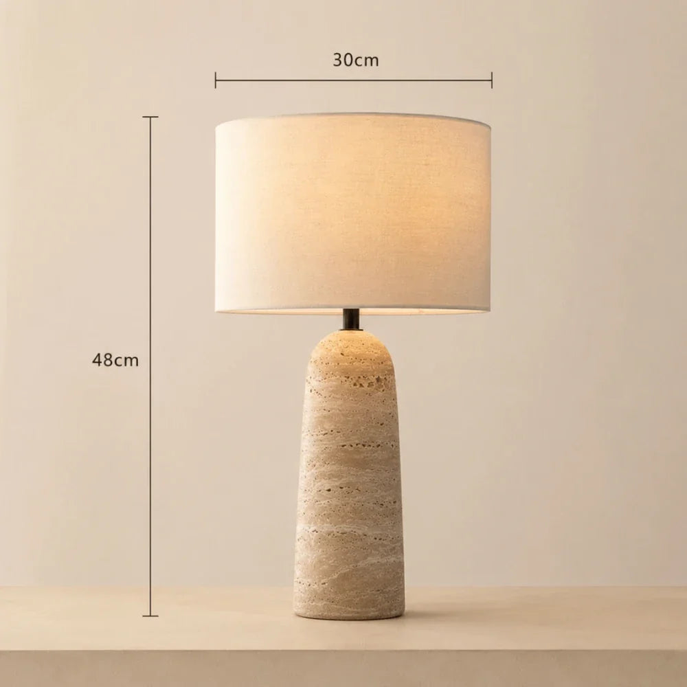 Fréja — Lampe en travertin à lumière réglable