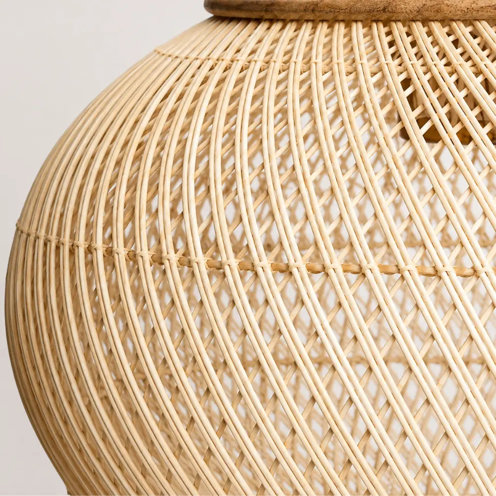 Kalia — Suspension en rotin et bois naturel