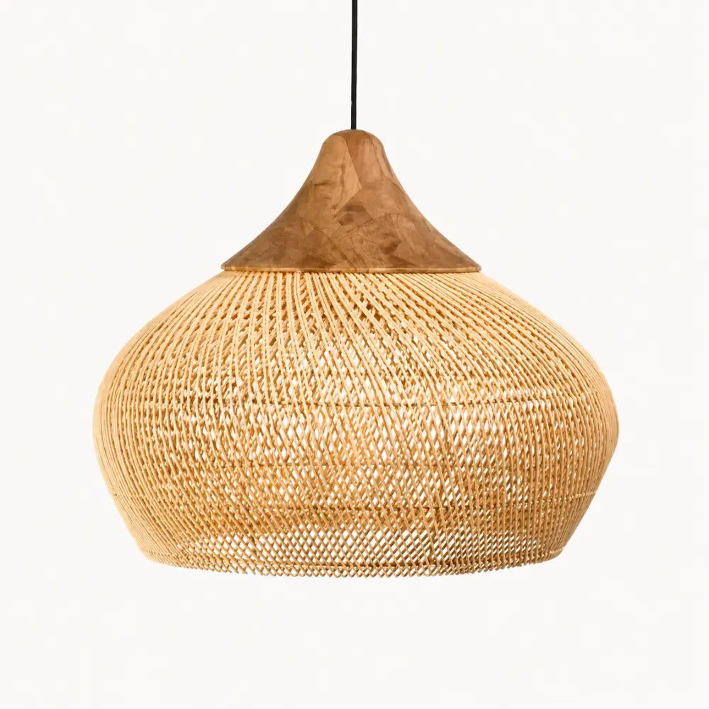 Kalia — Suspension en rotin et bois naturel