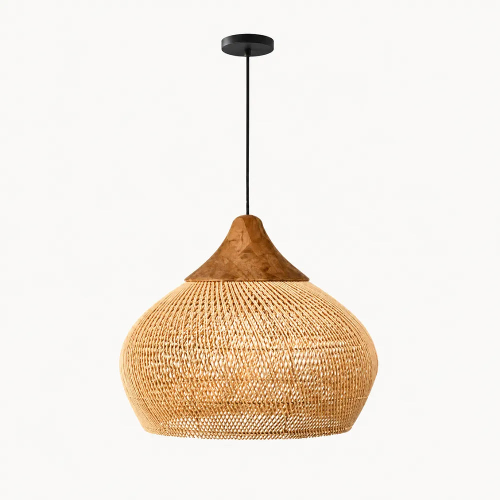 Kalia — Suspension en rotin et bois naturel