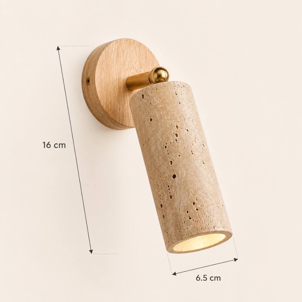 Kivéa — Applique murale design en travertin et bois