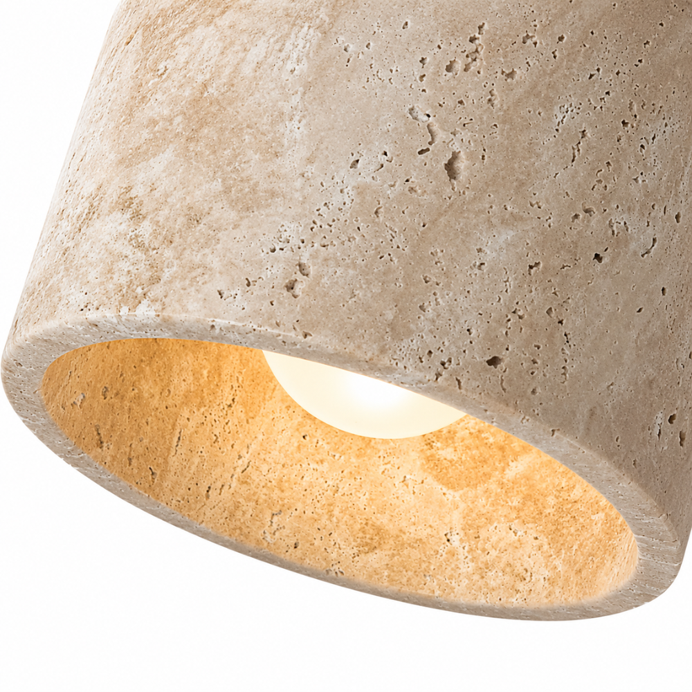 Kiven — Applique orientable en travertin et bois