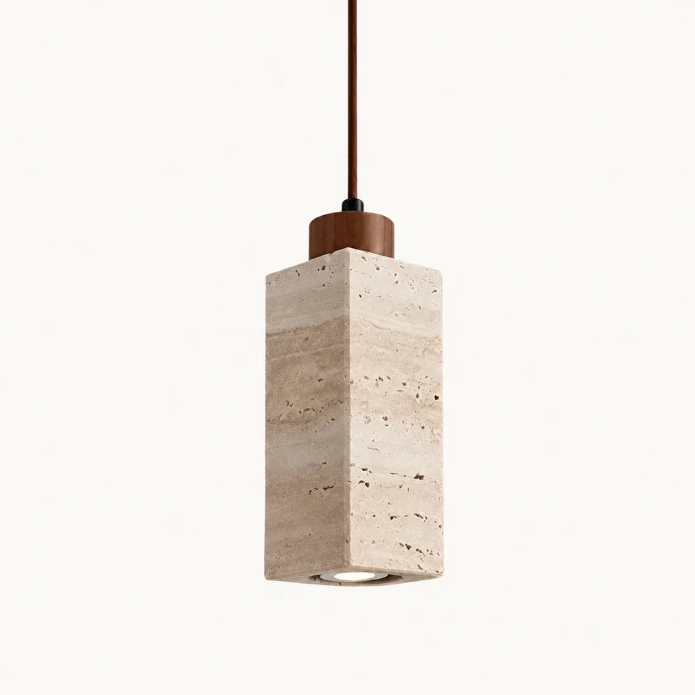 Kobena — Suspension verticale en travertin et bois