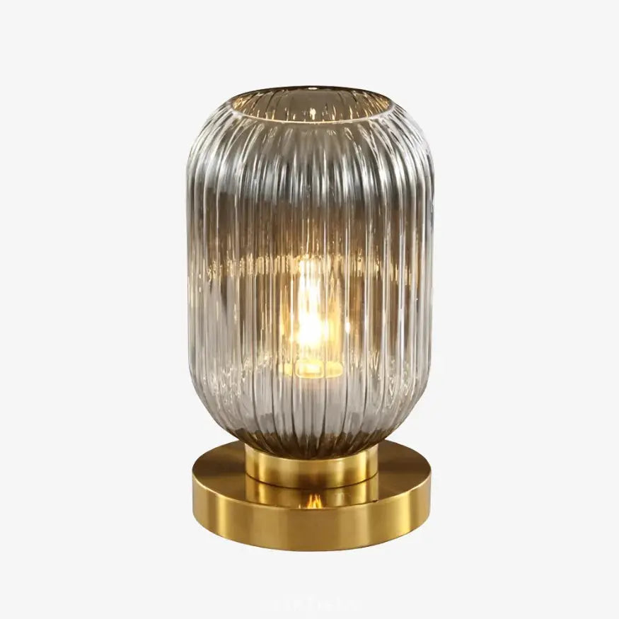 Irsa — Lampe à poser globe en verre et laiton