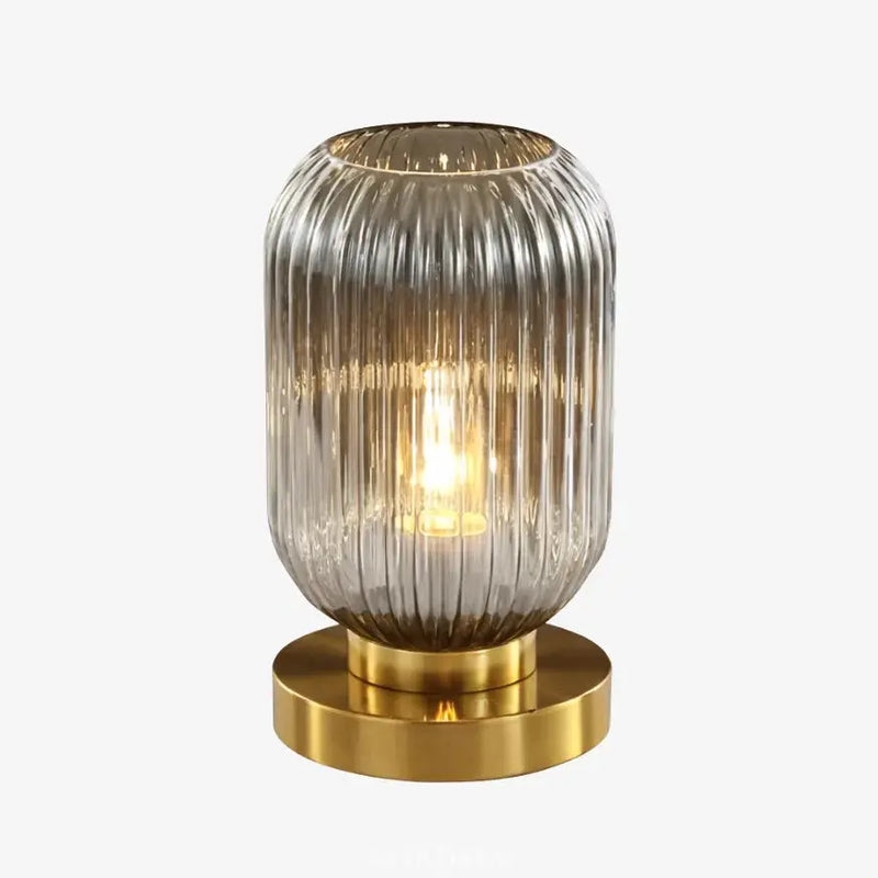 Irsa — Lampe à poser globe en verre et laiton