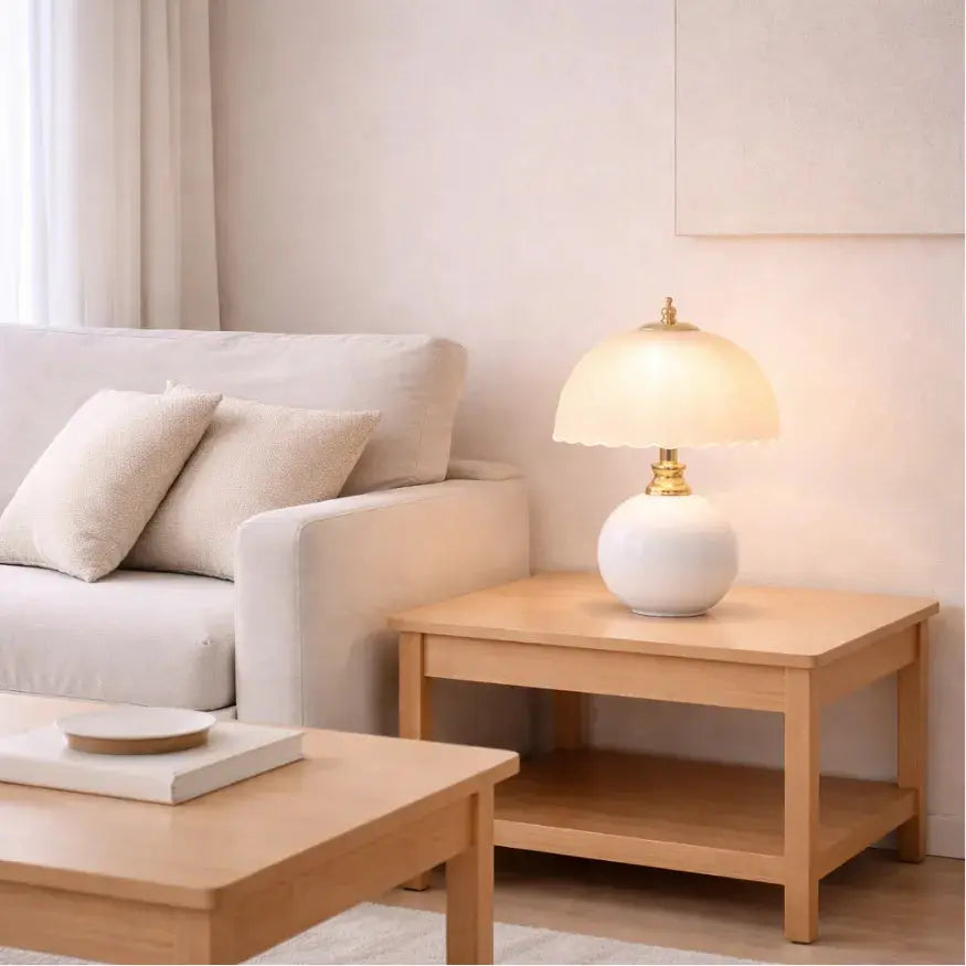 Elvane — Lampe de chevet en céramique et verre