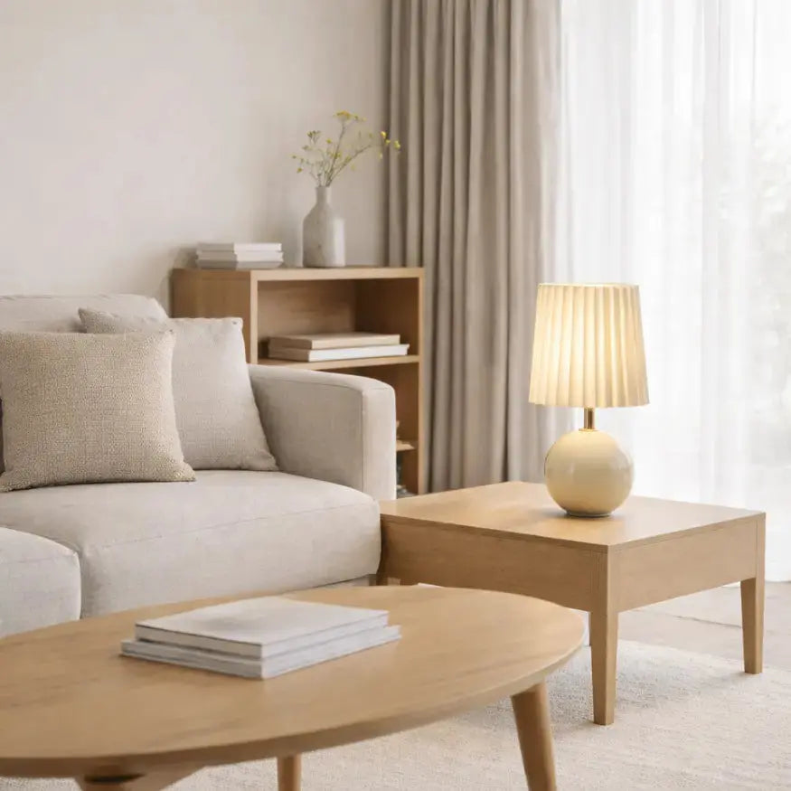 Noré — Lampe de chevet à base sphérique en céramique