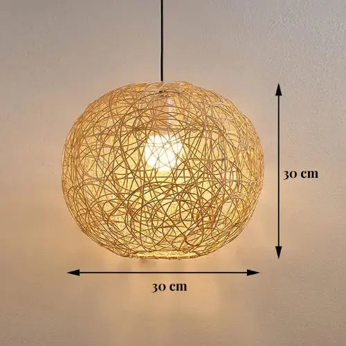 Nidalia — Suspension boule en rotin et bambou