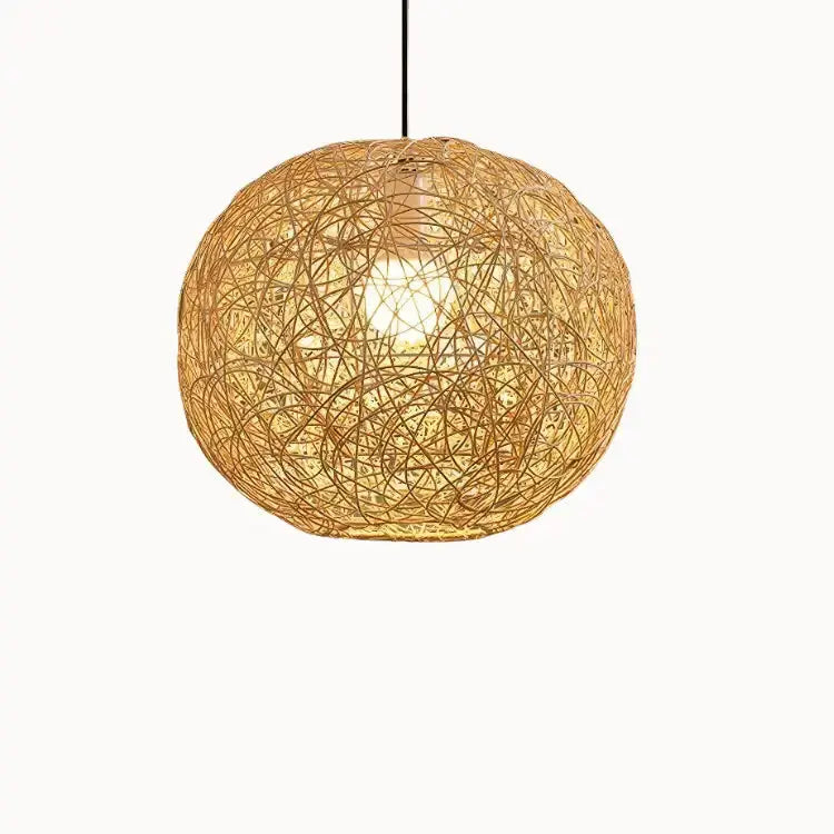 Nidalia — Suspension boule en rotin et bambou