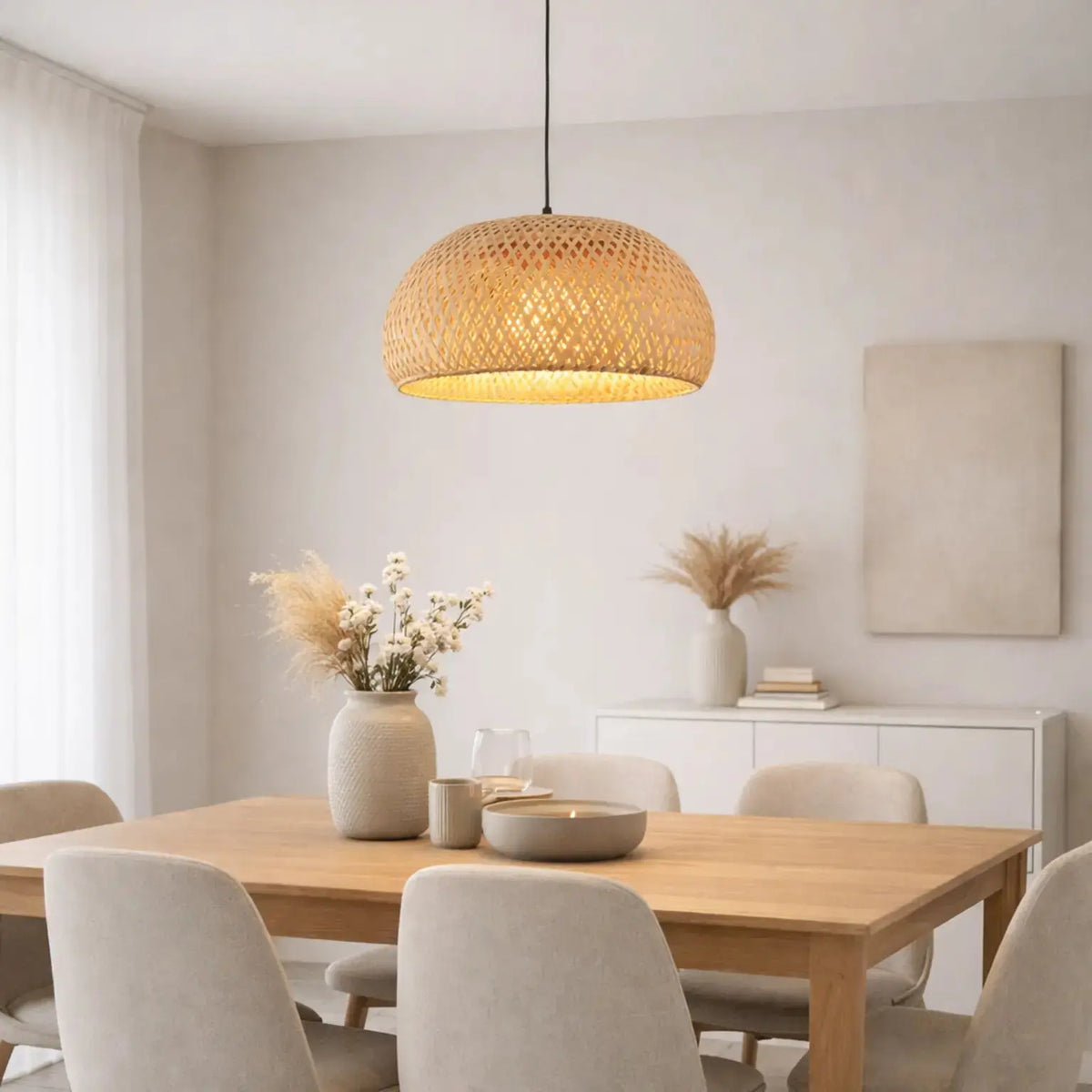 Halvéa — Suspension demi-sphère en bambou