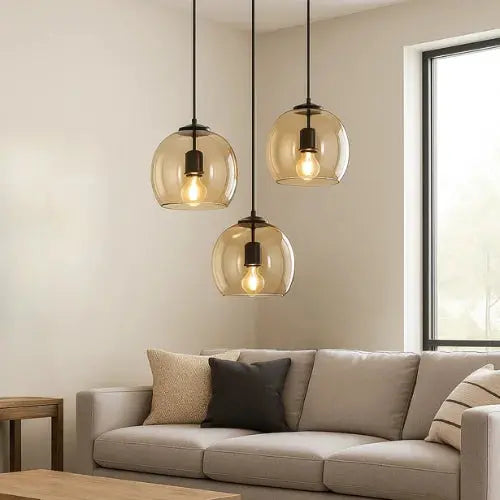 Vetrina — Suspension globe en verre teinté