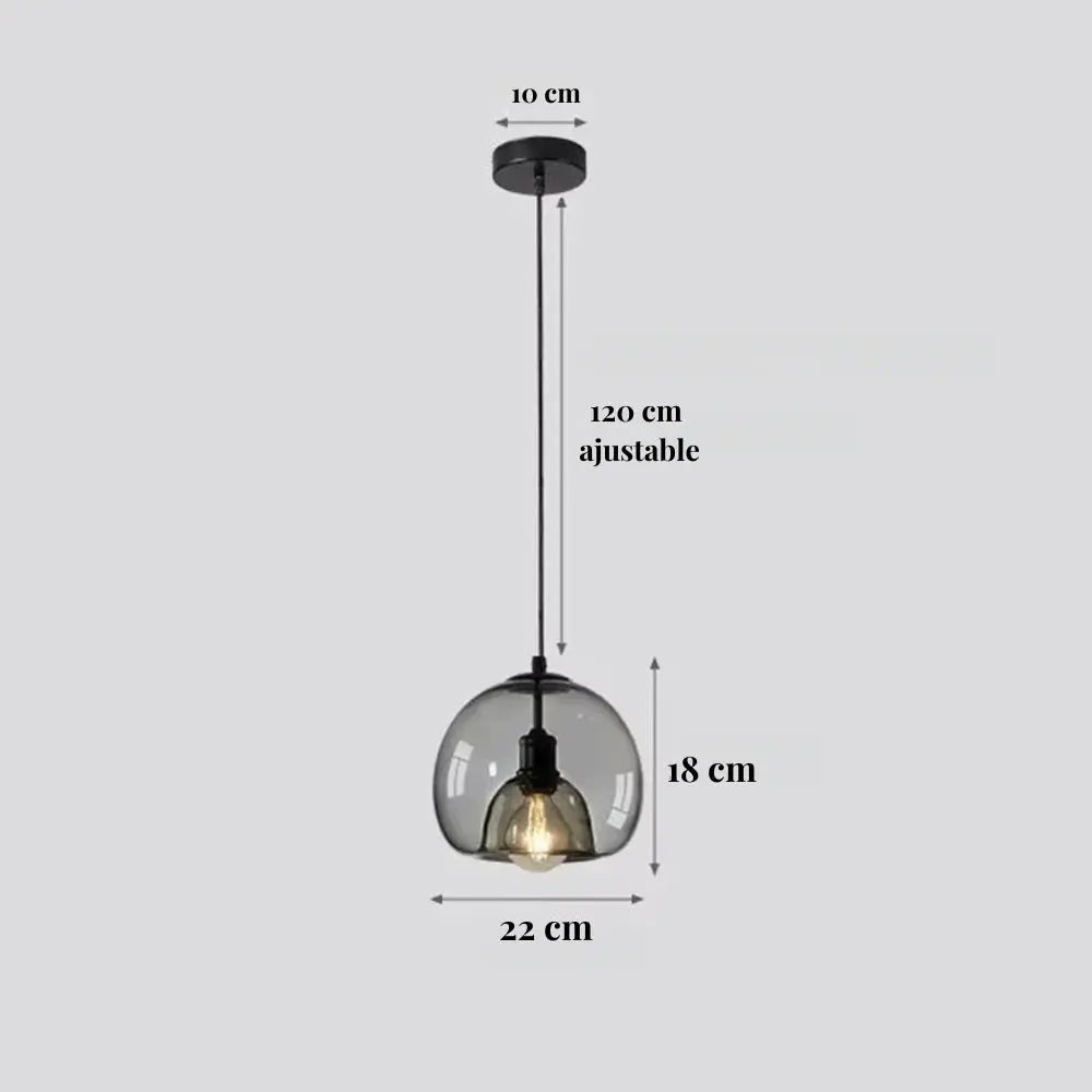 Vetrina — Suspension globe en verre teinté