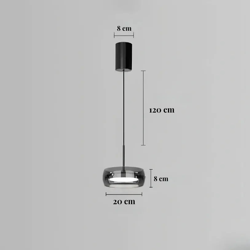 Naéla — Suspension boule en verre fumé