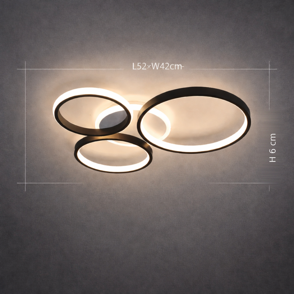 Cerchia — Plafonnier anneaux lumineux superposés