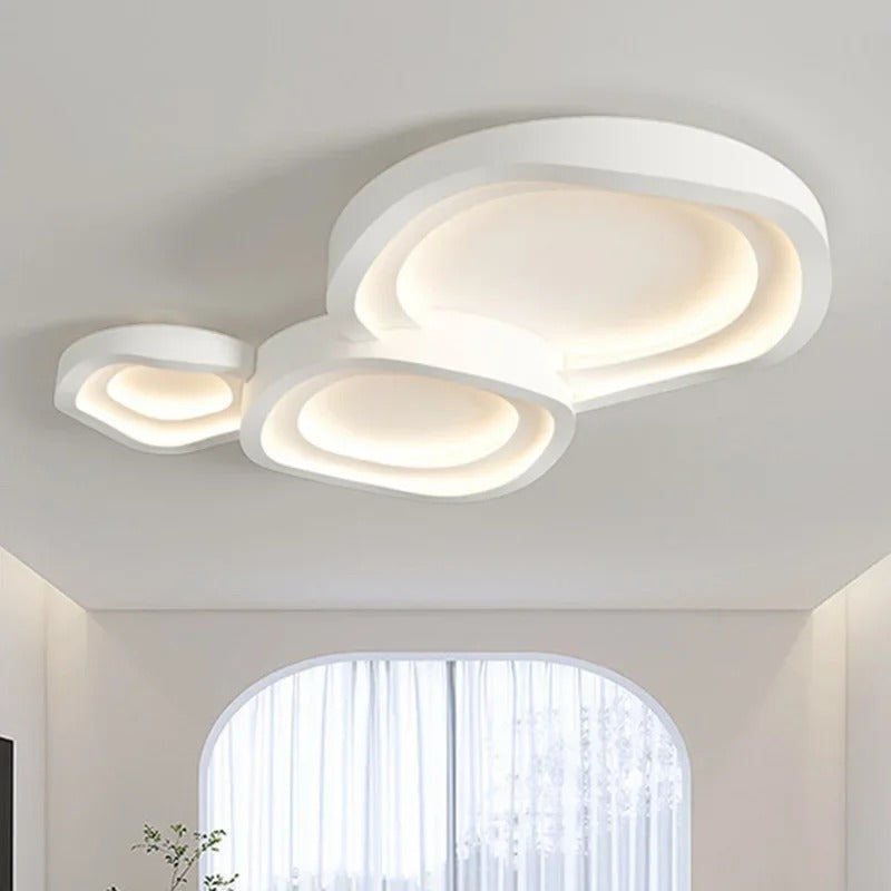 Plafonnier Minimaliste Blanc pour Salon – Modèle Bergen (DIMOREE)