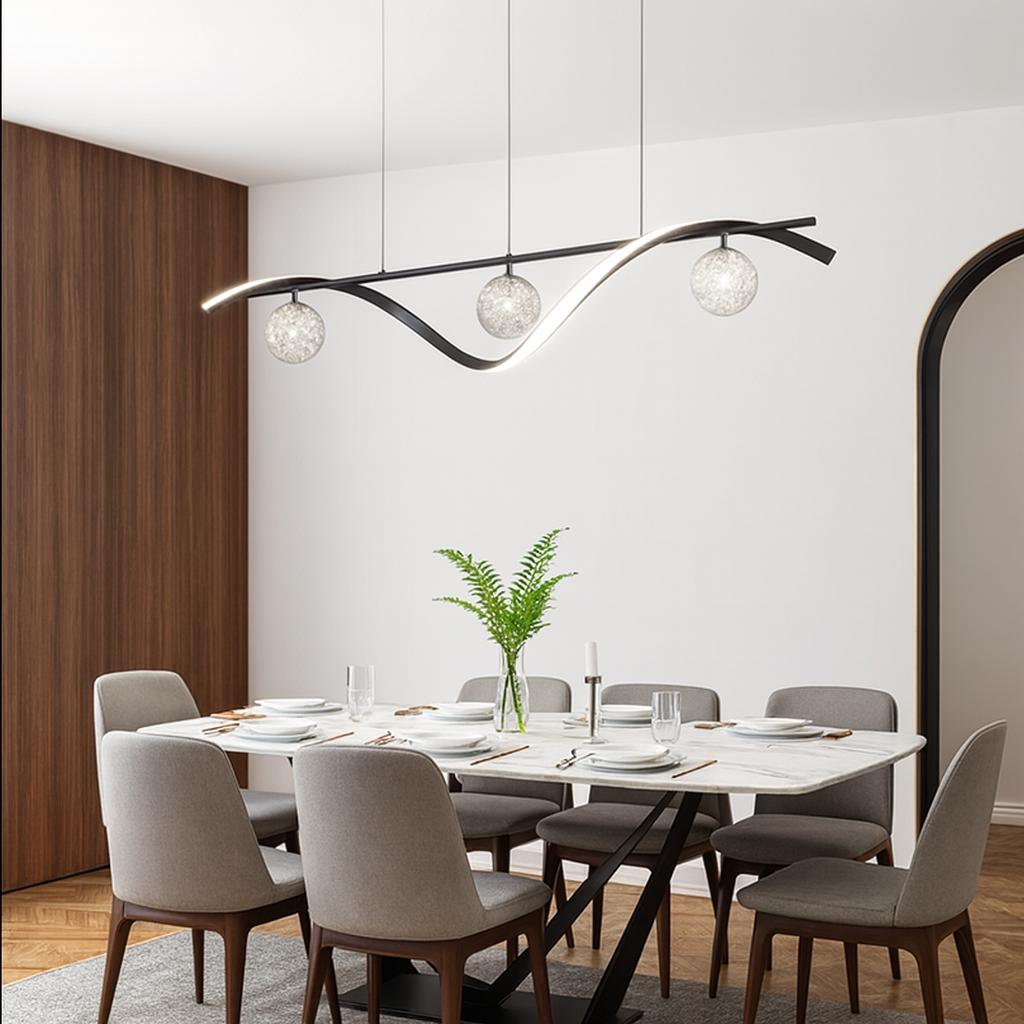 Ravella — Suspension trois globes de verre étoilé