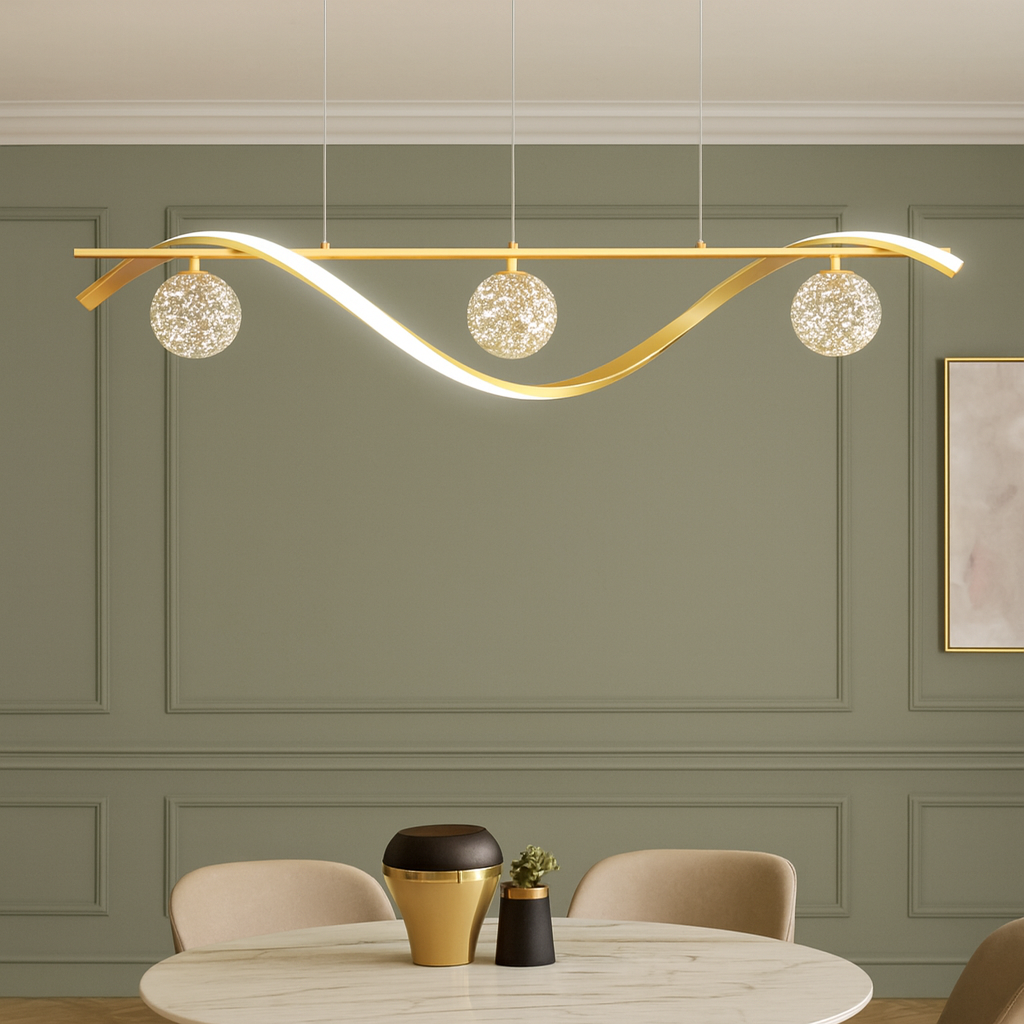 Ravella — Suspension trois globes de verre étoilé