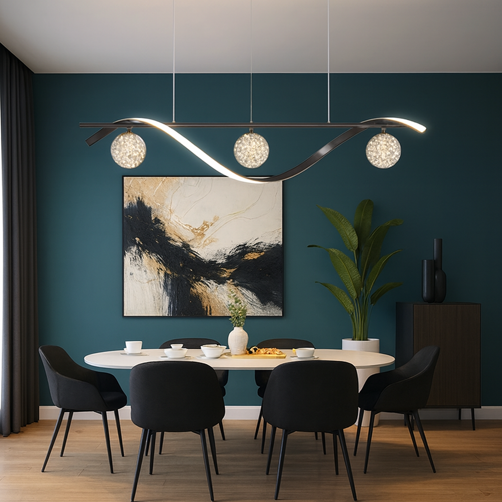 Ravella — Suspension trois globes de verre étoilé