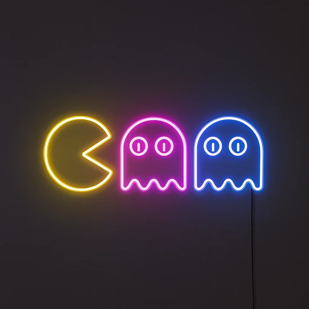 Arcadia — Néon LED Pac-Man esprit arcade