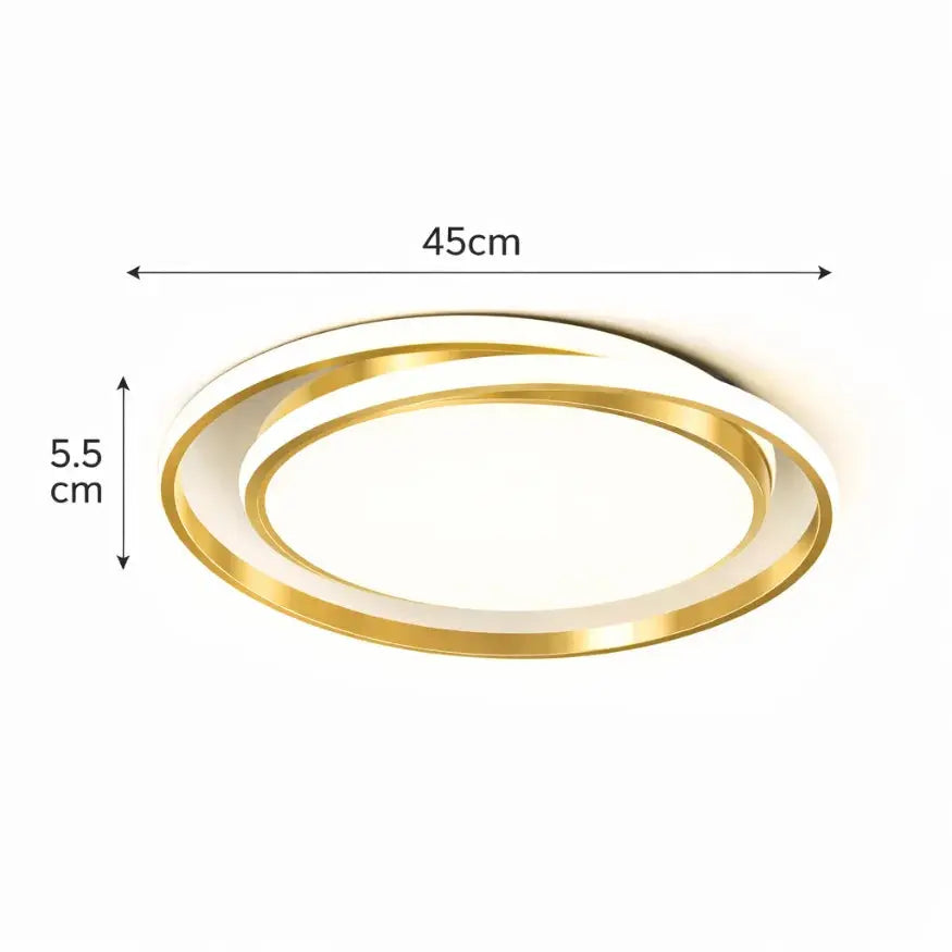 Noréa — Plafonnier LED circulaire finition dorée