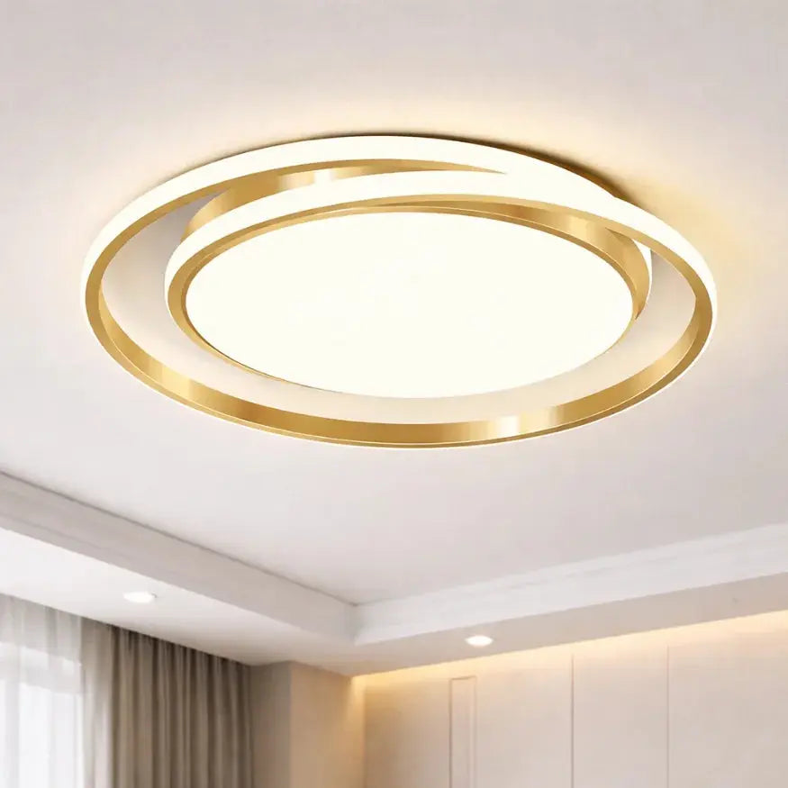 Noréa — Plafonnier LED circulaire finition dorée