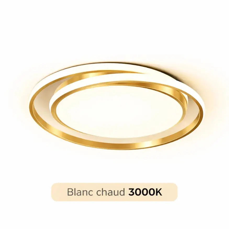 Noréa — Plafonnier LED circulaire finition dorée