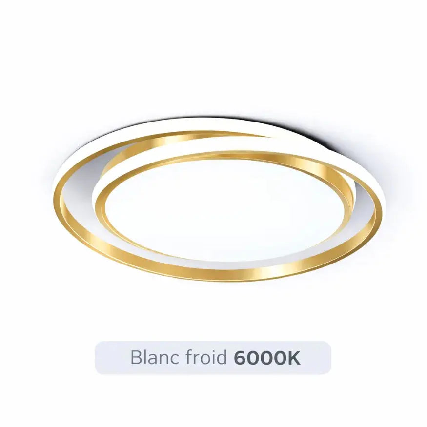 Noréa — Plafonnier LED circulaire finition dorée