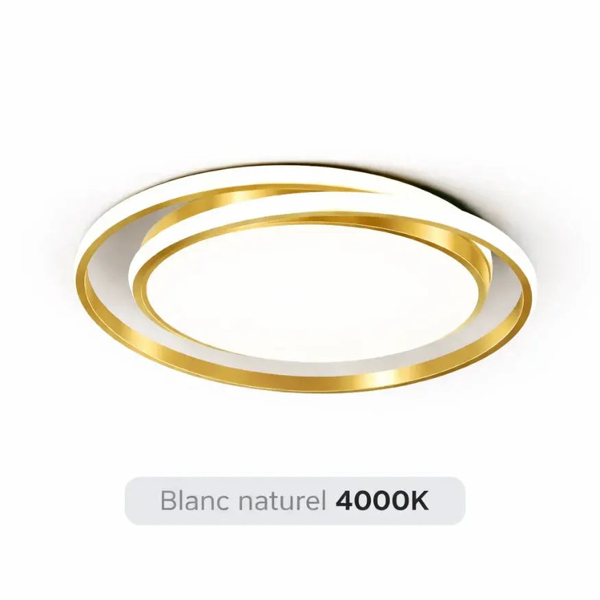 Noréa — Plafonnier LED circulaire finition dorée