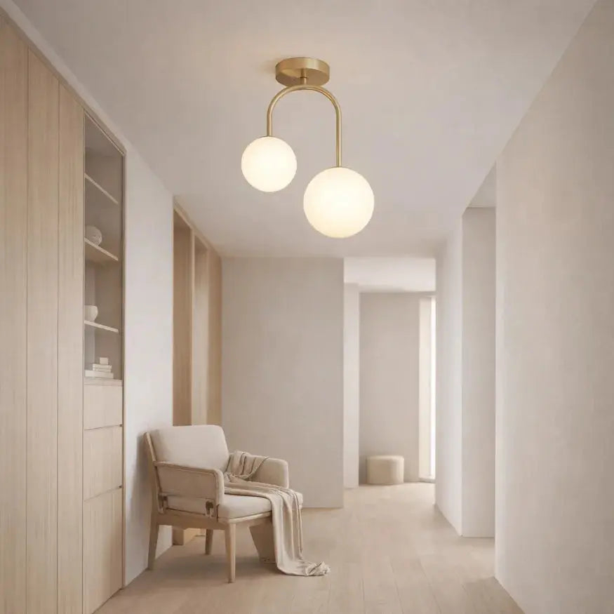 Gloa — Plafonnier minimaliste en métal doré