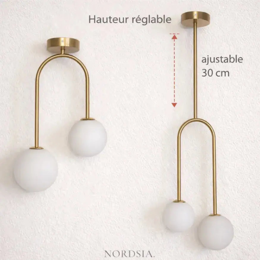 Gloa — Plafonnier minimaliste en métal doré
