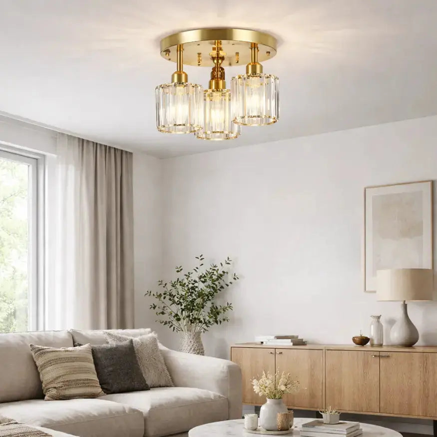 Leïva — Plafonnier moderne en verre trois lumières