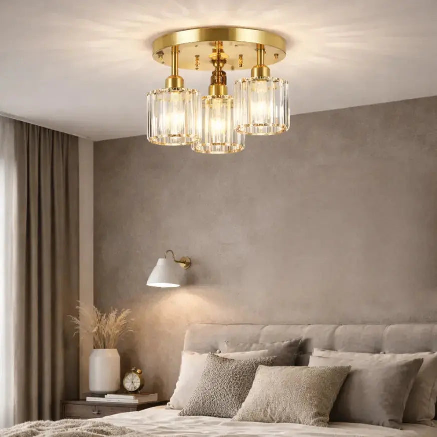 Leïva — Plafonnier moderne en verre trois lumières