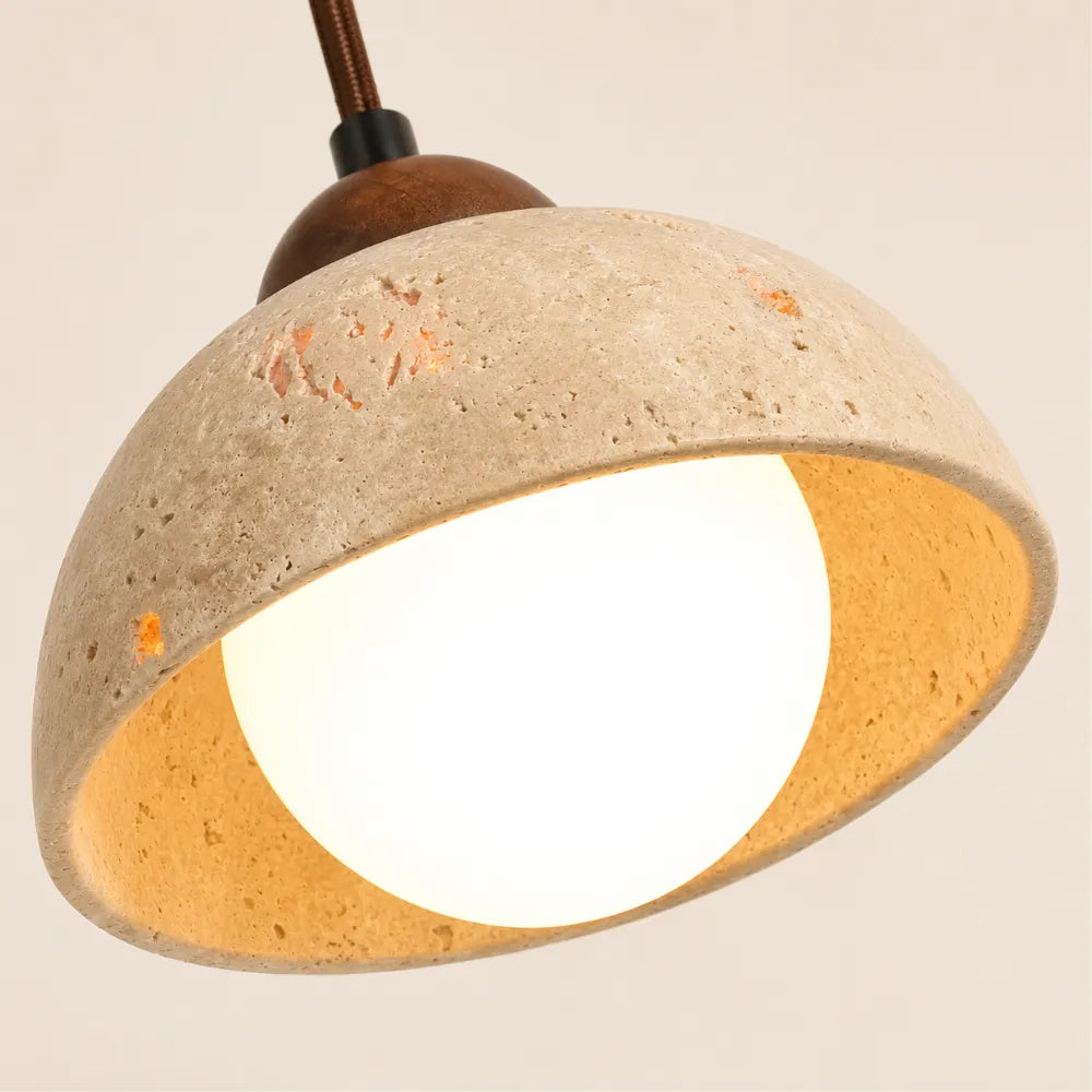 Pietrina — Applique minimaliste en travertin et bois