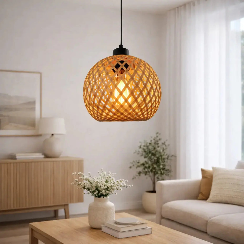 Bolina — Suspension sphère en bambou naturel