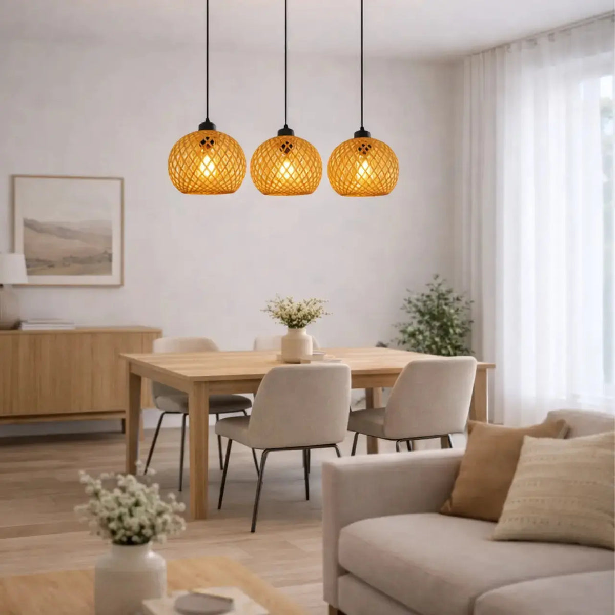 Bolina — Suspension sphère en bambou naturel