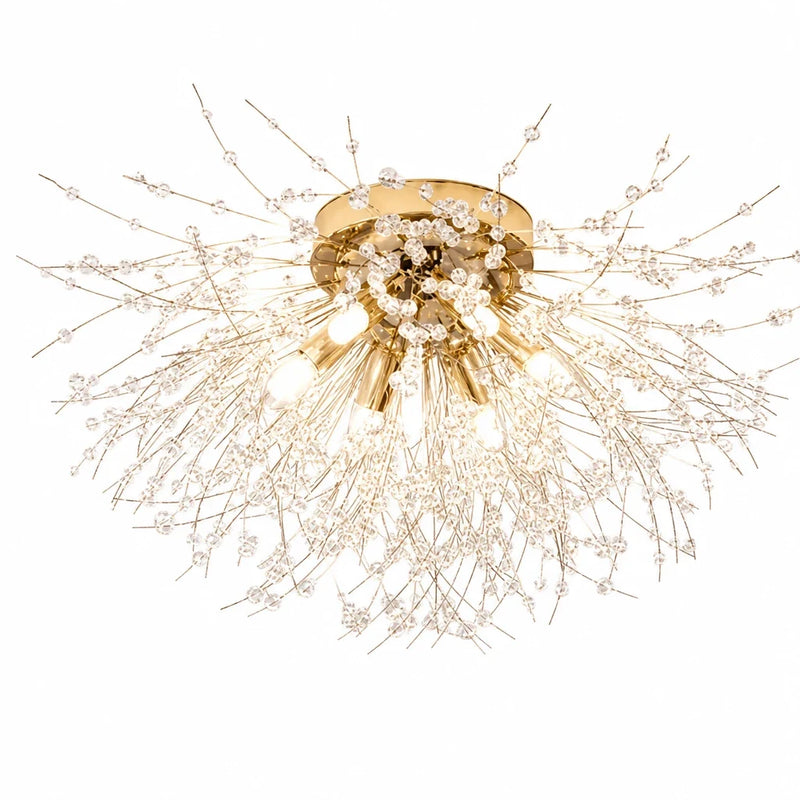 Petalia — Lustre fleur en cristal quatre lumières